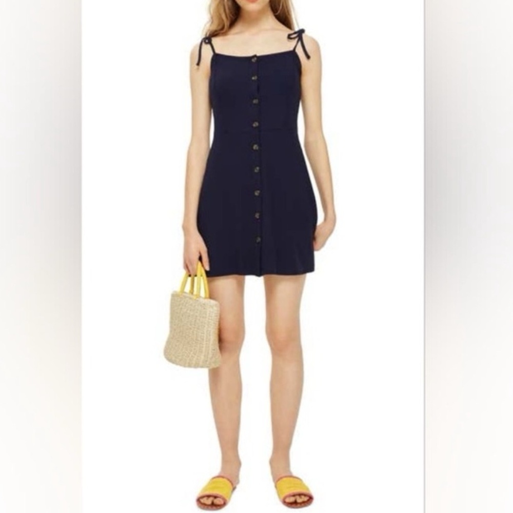 Topshop Blue Sleeveless Spaghetti Strap Sundress